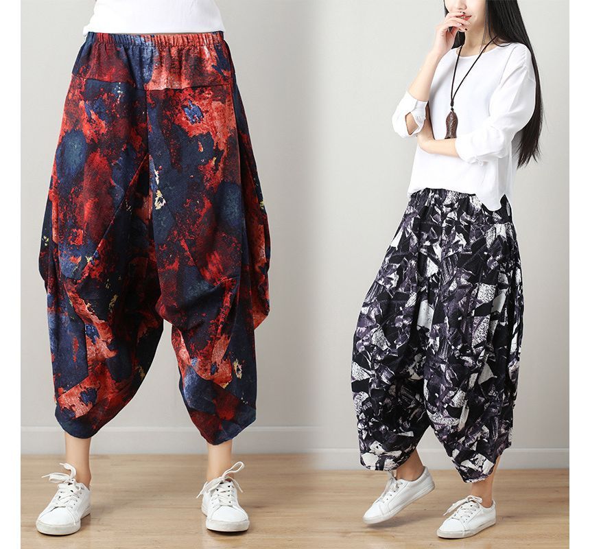 Lewwe - Harembroek met elastische taille en print