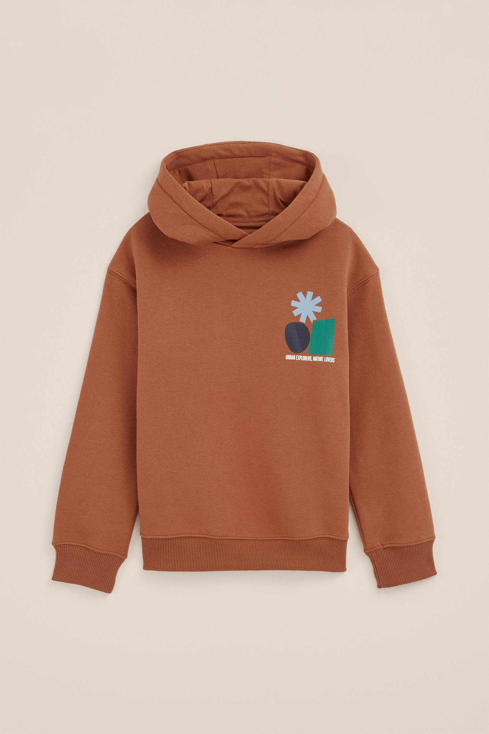 Jongens hoodie met opdruk Blue Ridge Lichtbruin
