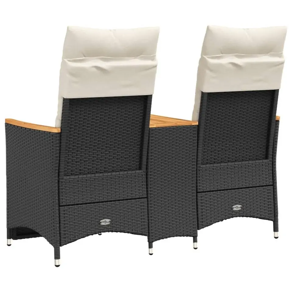 vidaXL - Tuinbank - Zwart - Poly rattan