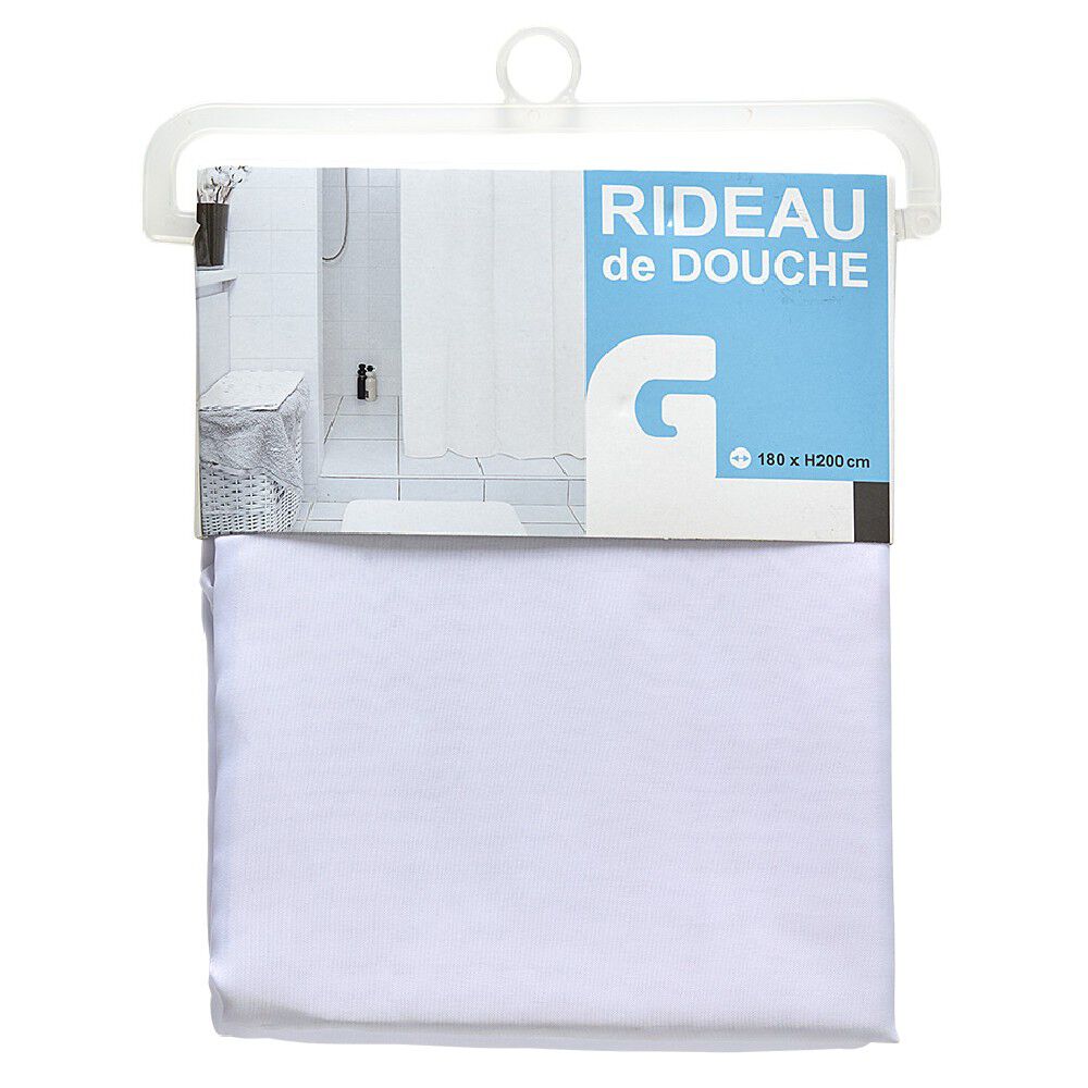 Rideau de douche uni blanc