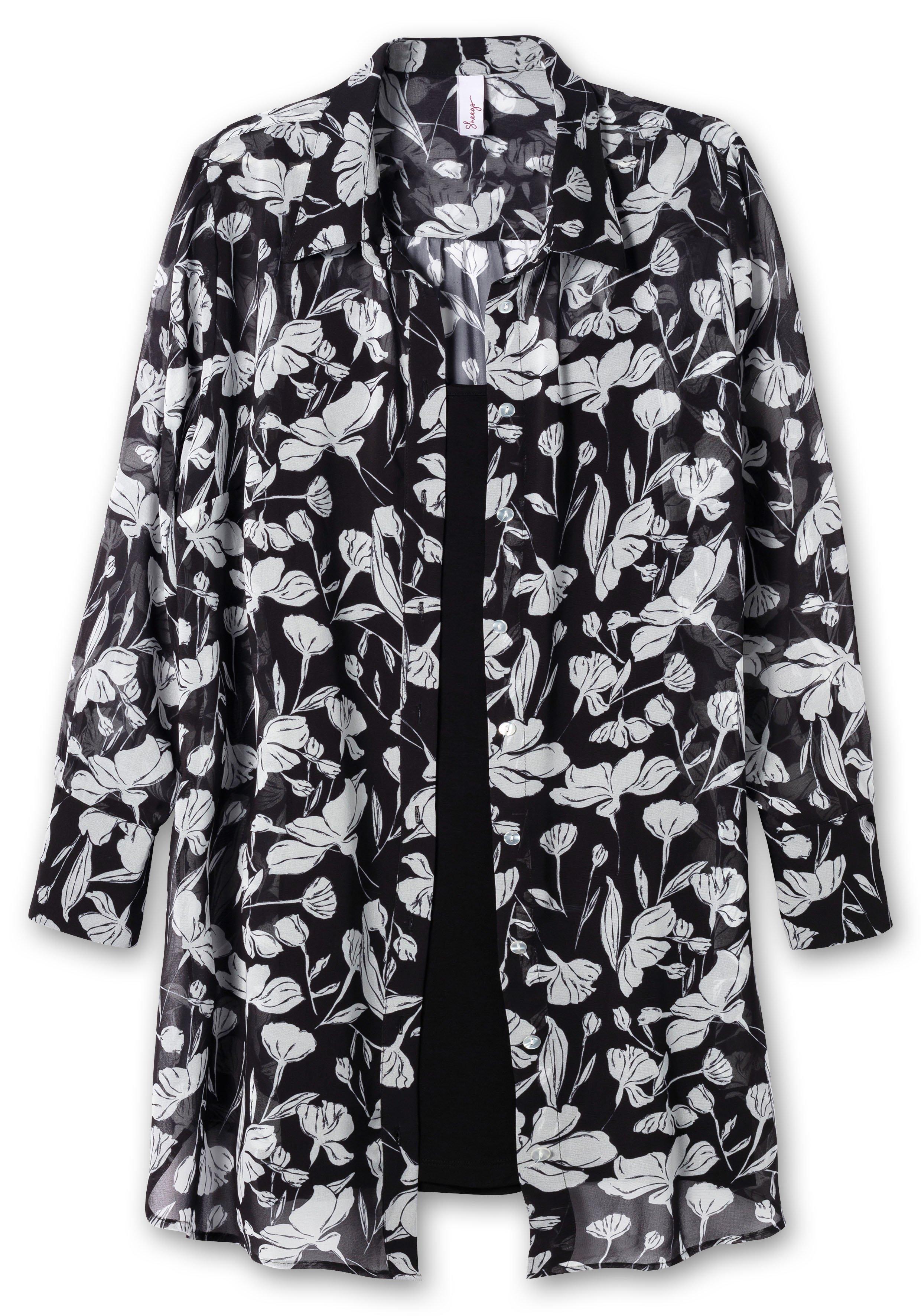 Floral bedruckte Chiffonbluse mit Unterziehtop