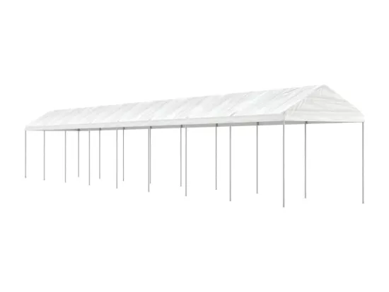 Belvédère avec toit blanc 17,84x2,28x2,69 m polyéthylène