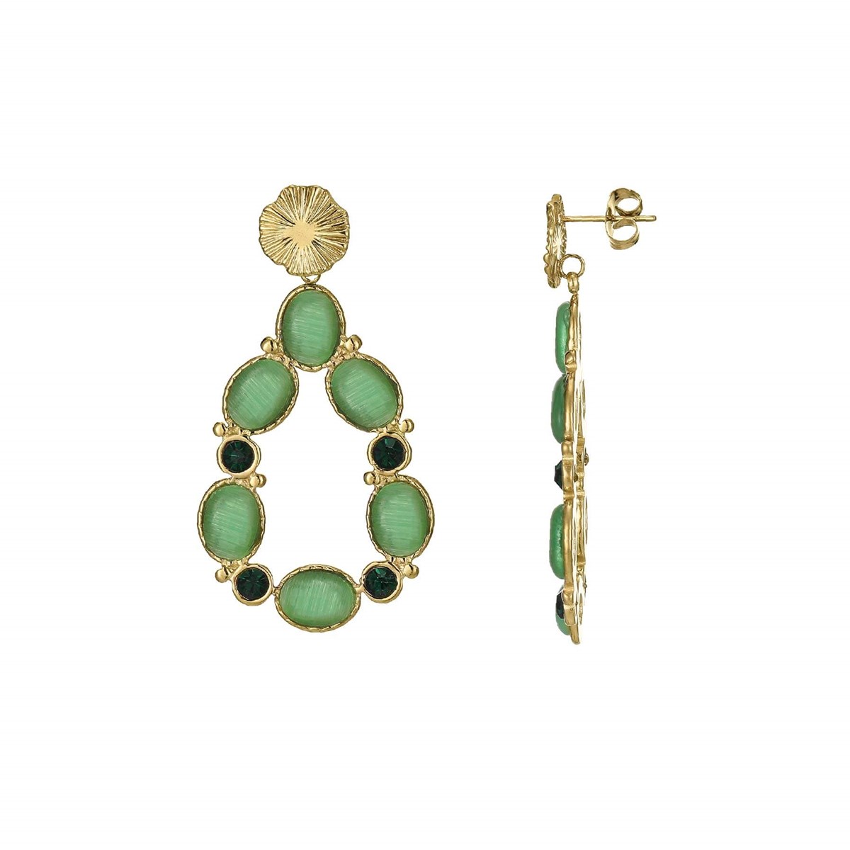 Boucles Aurora pierres Cymophane