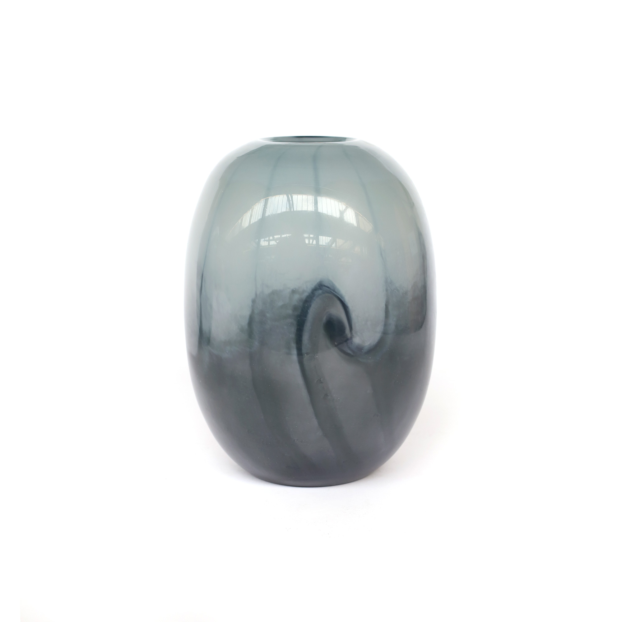 Glasvase 'Swirl', schwarz-grau, Ø 14,5 cm, H 19,5 cm von fischer's lagerhaus