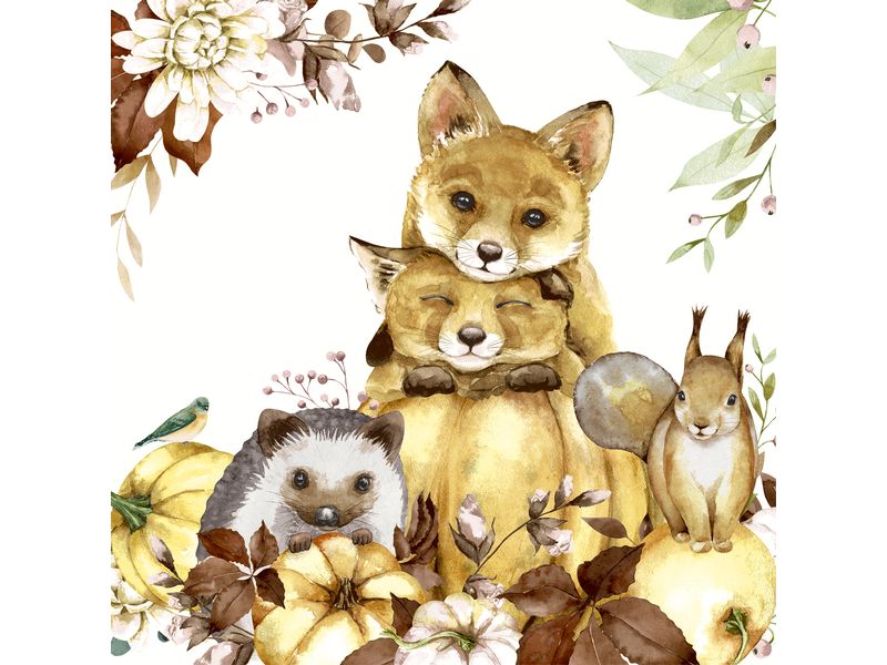 Paper   Design Servietten Tiere 33 cm x 33 cm, 20 Stück Papierservietten