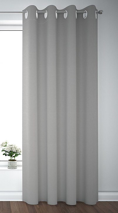 Rideau occultant Novan GoodHome gris clair L.260 x l.140 cm