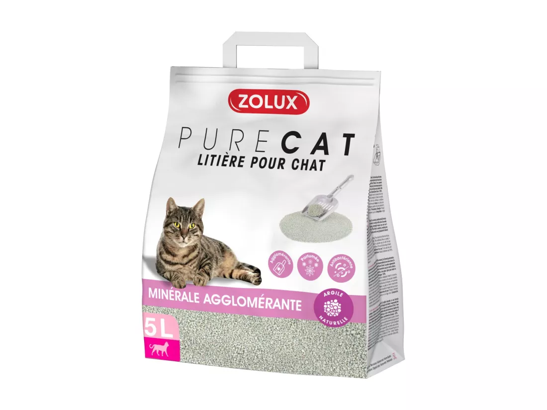 Litière agglomérante parfum floral Purecat 5 litres