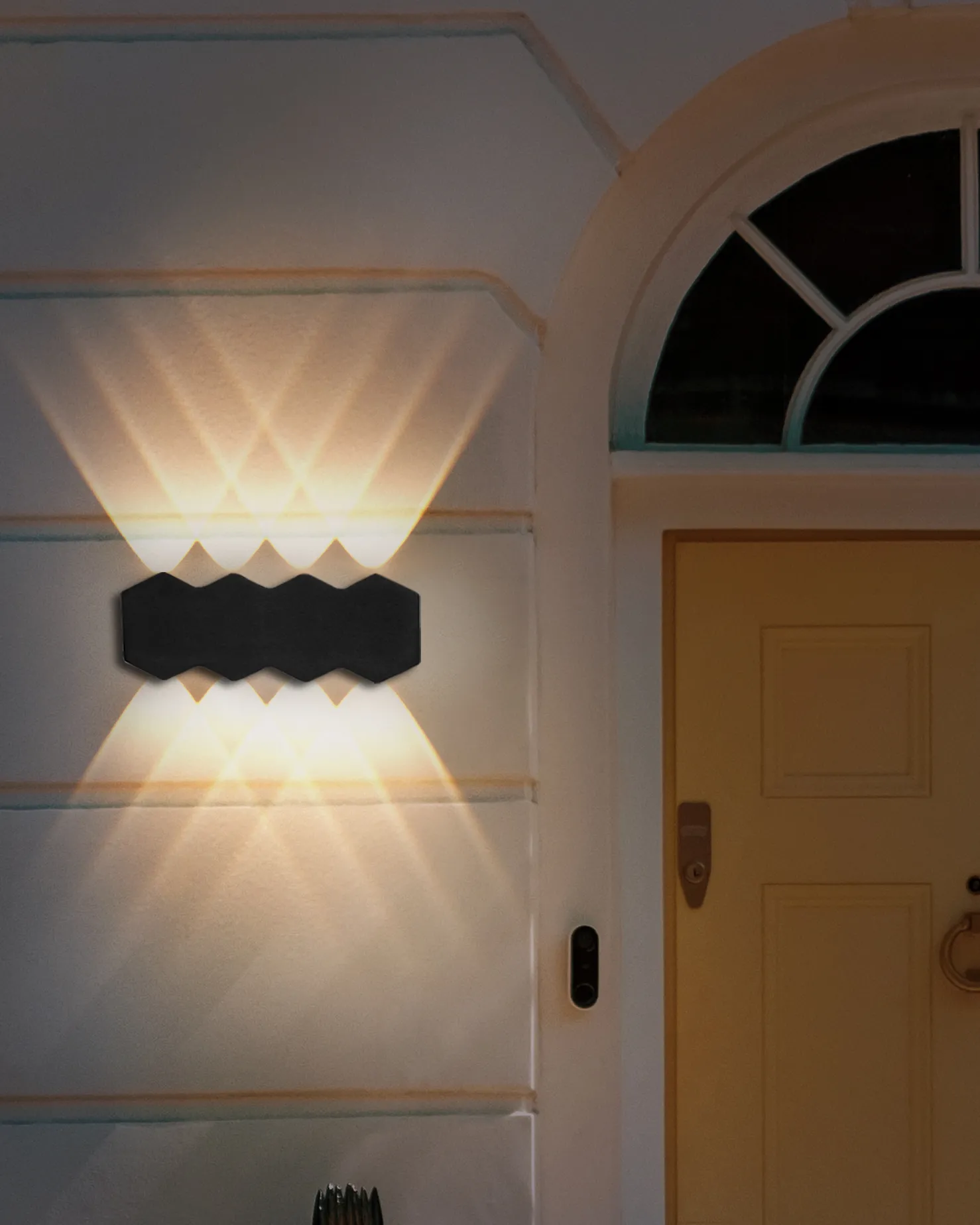Set van 2 LED wandlampen voor buiten WELDON Zwart