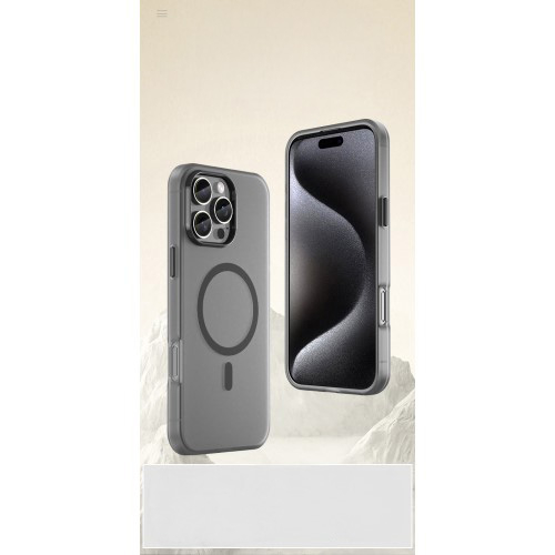 iPhone 16 Pro Max MagSafe Hybrid Hülle TPU Bumper Slim Design Matt - Schwarz