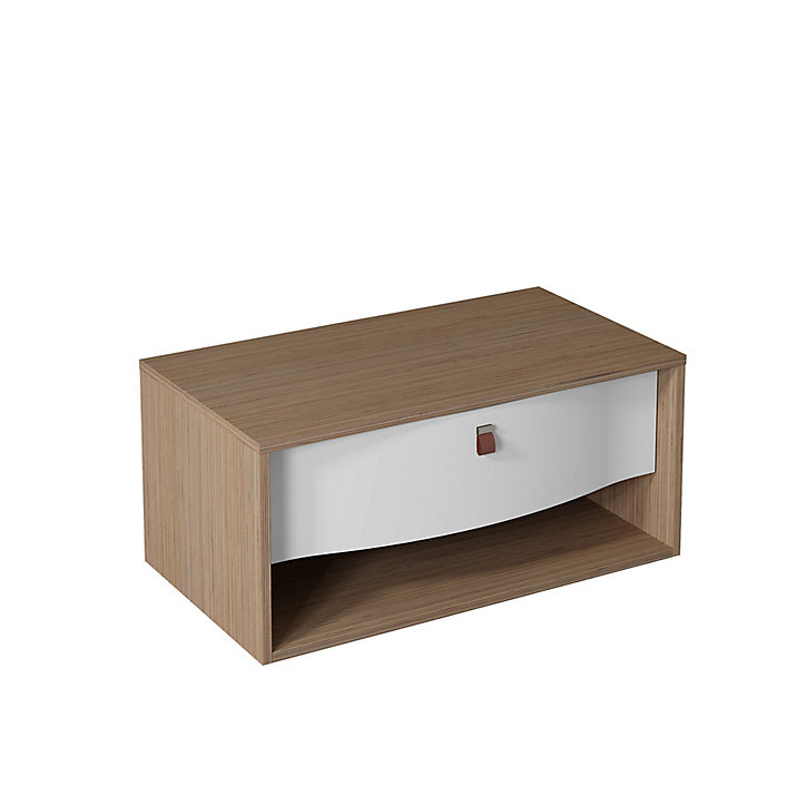Meuble sous vasque à suspendre Havana blanc mat 1 tiroir 90 cm