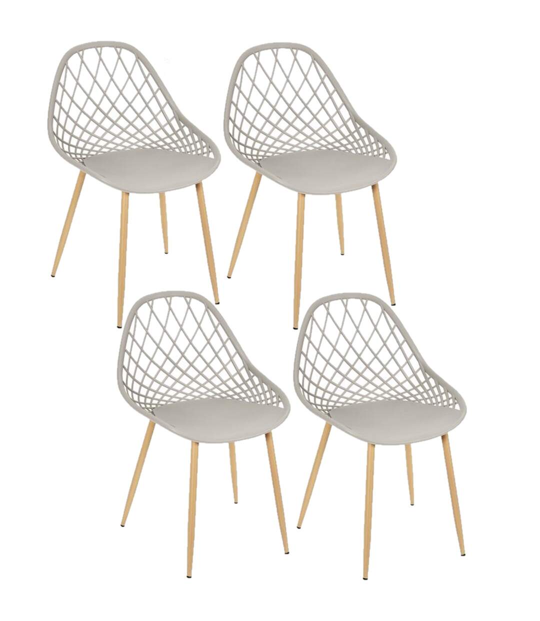 Lot de 4 chaises d'extérieur Malaga en polypropylène - Taupe