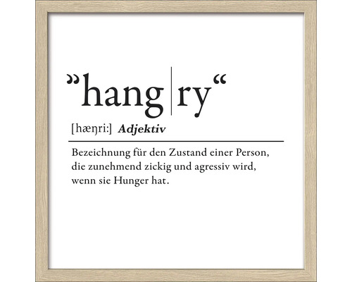 Ingelijste foto Hangry 33x33 cm