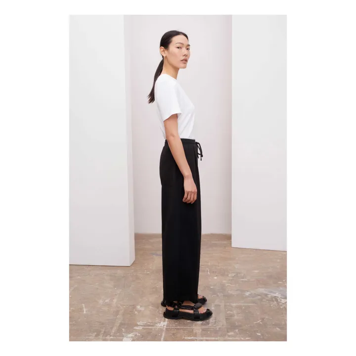 Kowtow Pantalon Wide Leg Jersey de Coton Bio | Noir