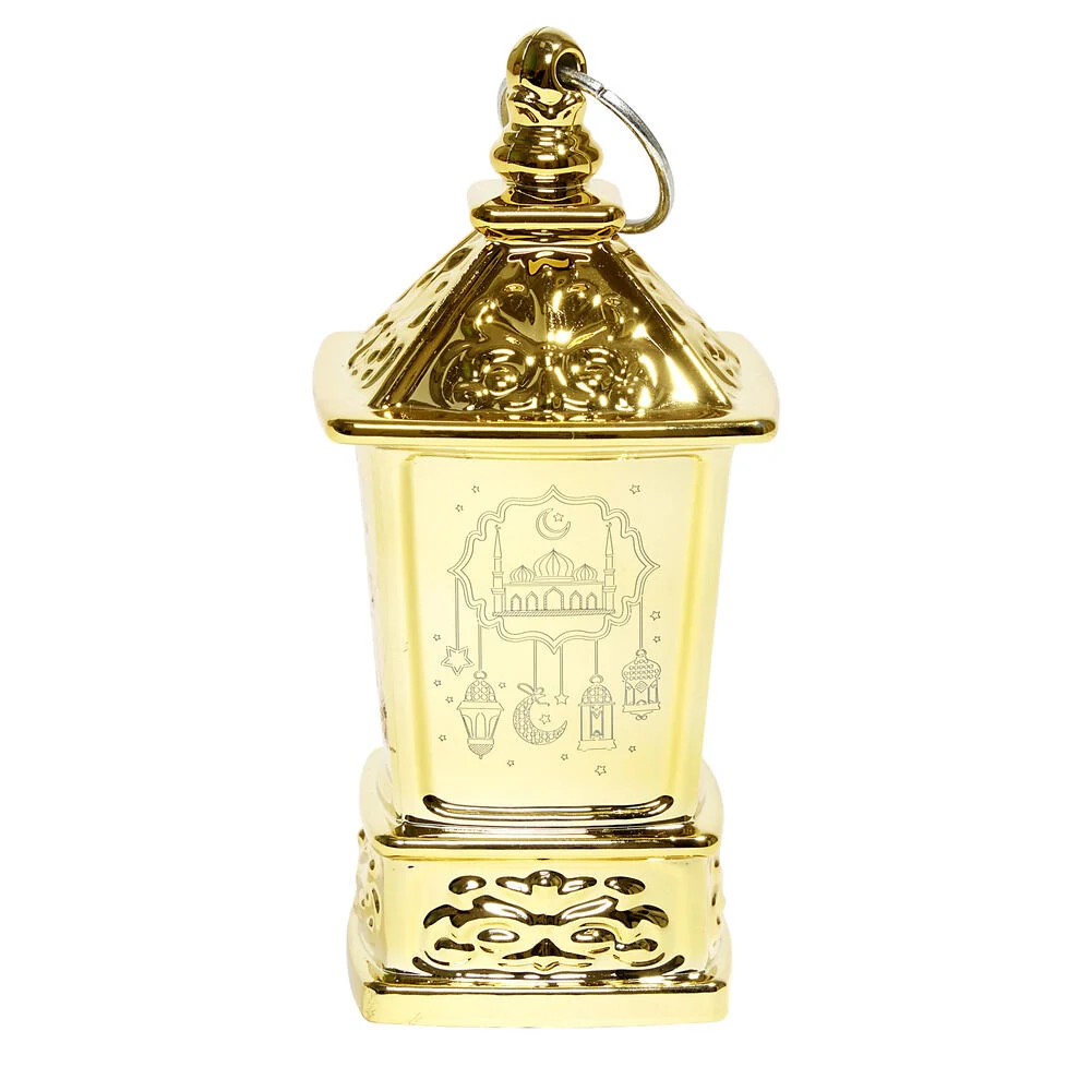 Mini lanterne LED orientale carrée 5x5xH10cm (2 modèles doré ou argenté)