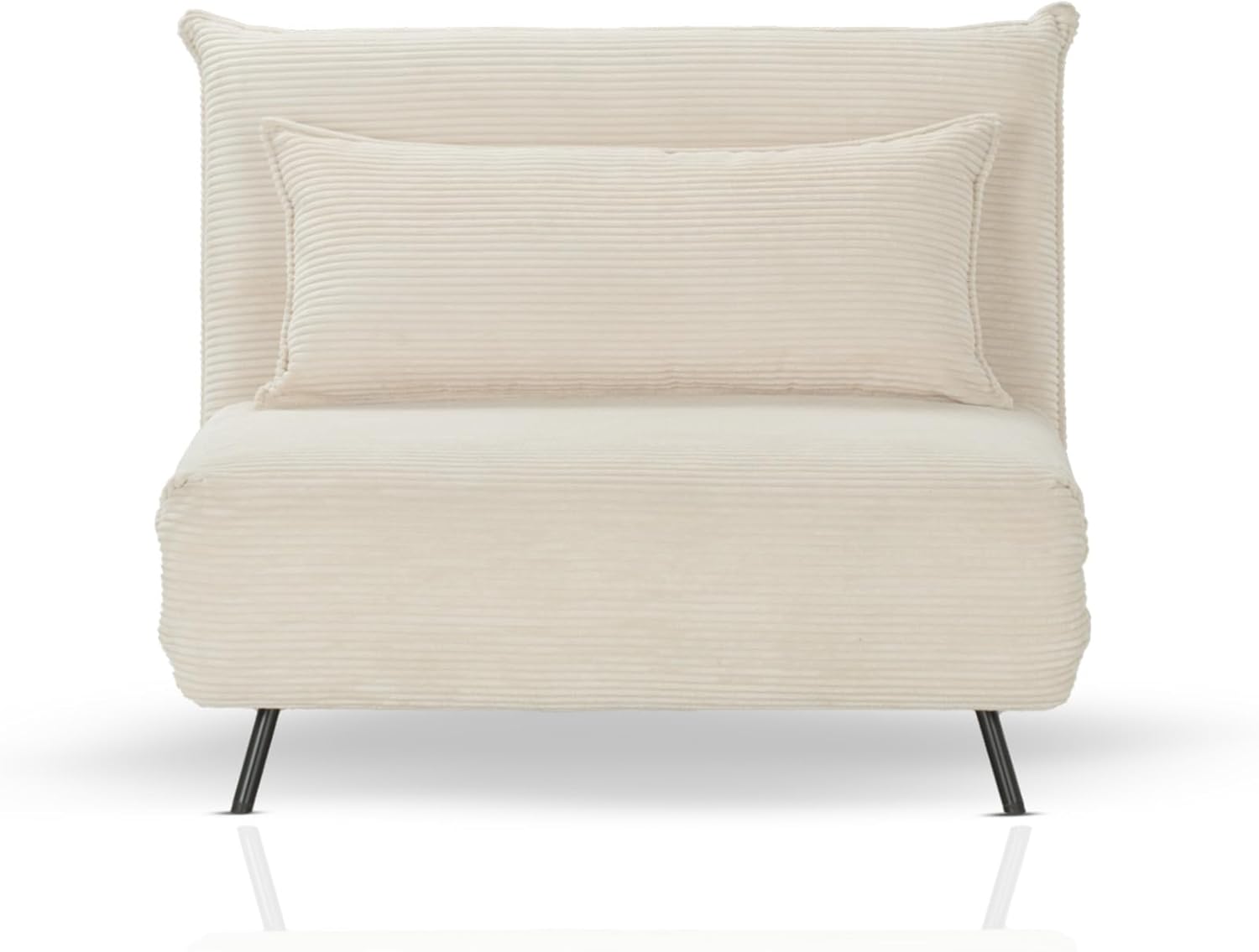KHG Schlafsessel Beige - Liegefläche ca. 193x108 cm,  Sitzhöhe 42 cm, Cordstoff, Relax- und Schlaffunktion, Nosag-Wellenunterfederung, inkl. Nierenkissen, modernes Design