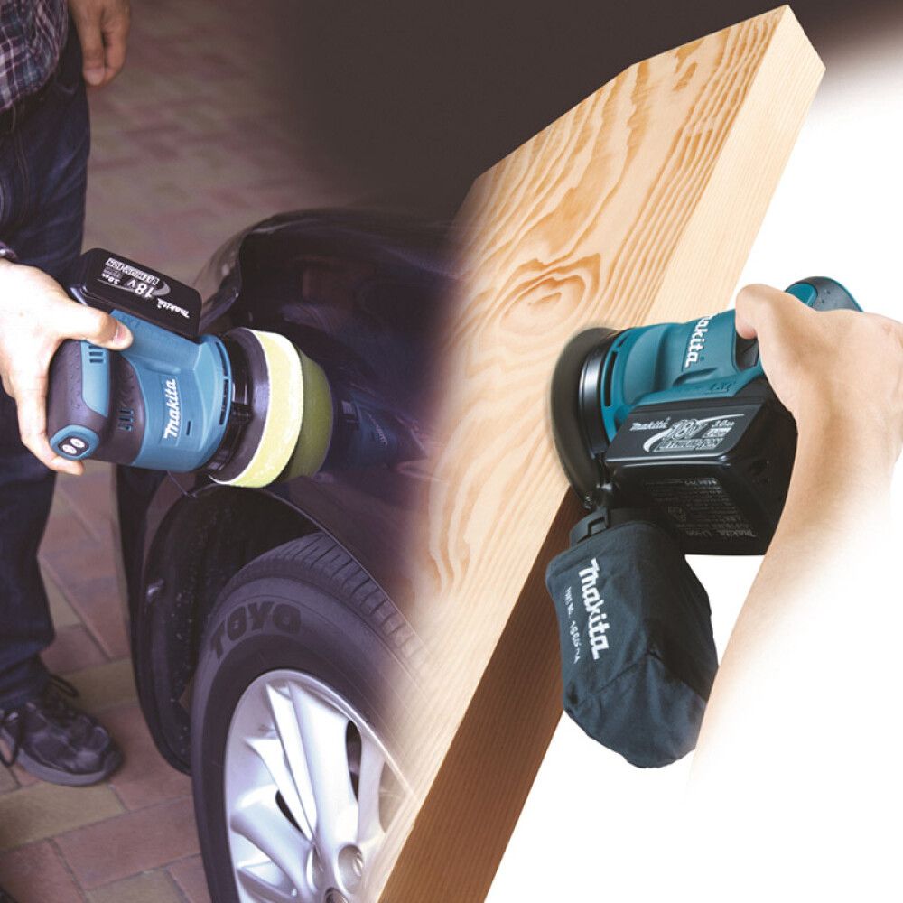 EKSENTERSLIPER MAKITA DBO180Z 18V 125MM UTEN BATTERI
