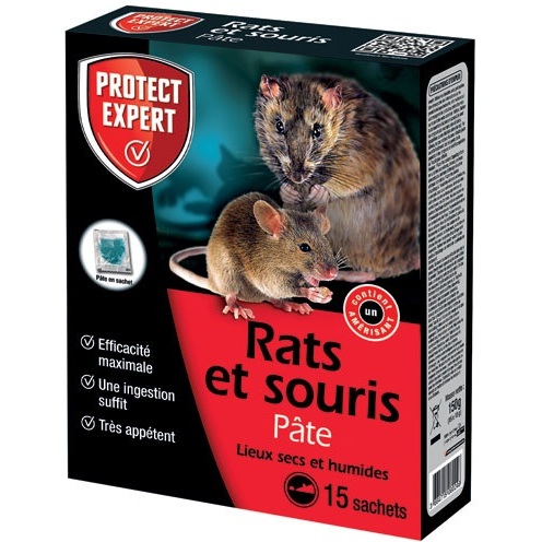 Appât pâte - rats et souris - 150 g - 15 sachets de 10 g