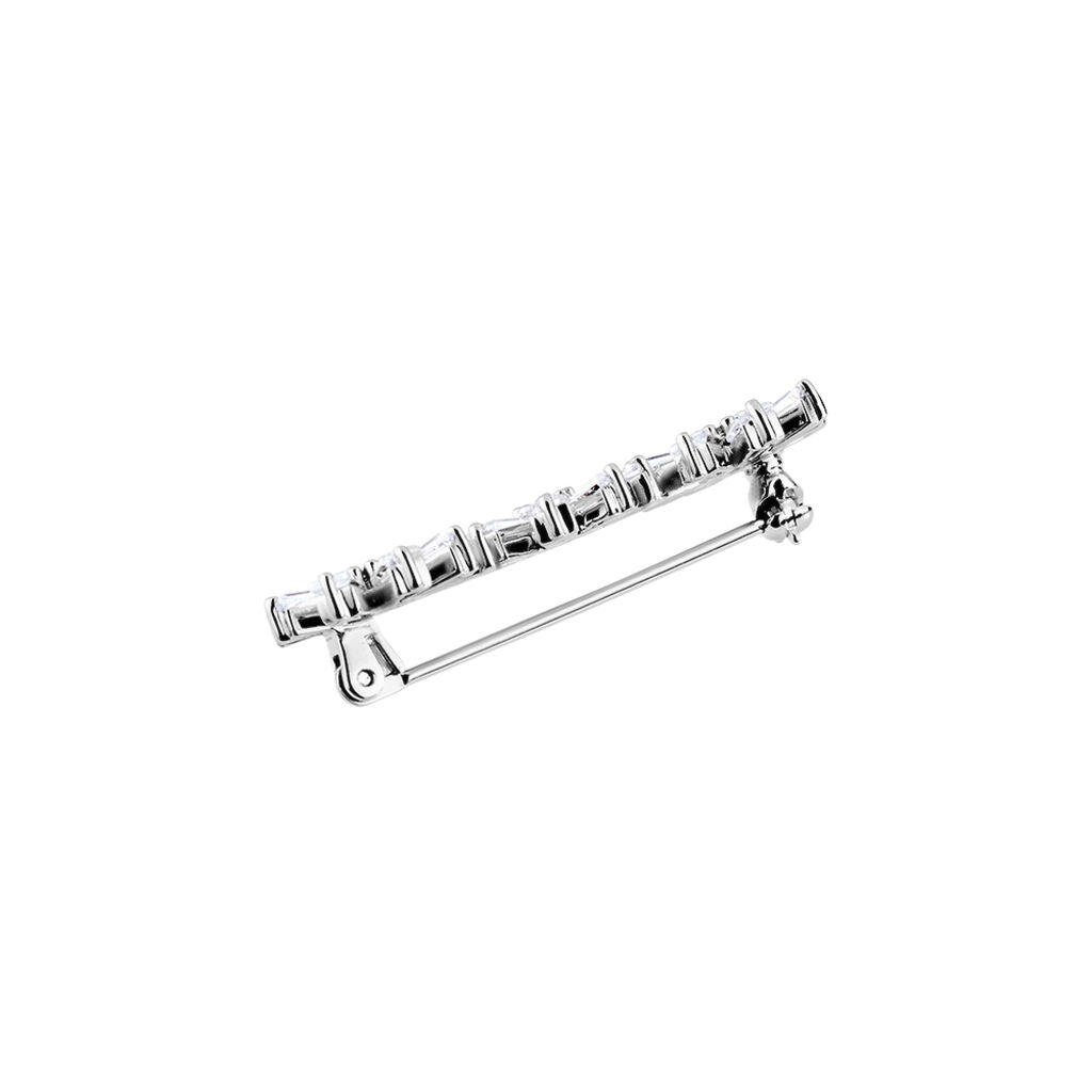 Broche Argent Blanc Vinal Oxydes De Zirconium