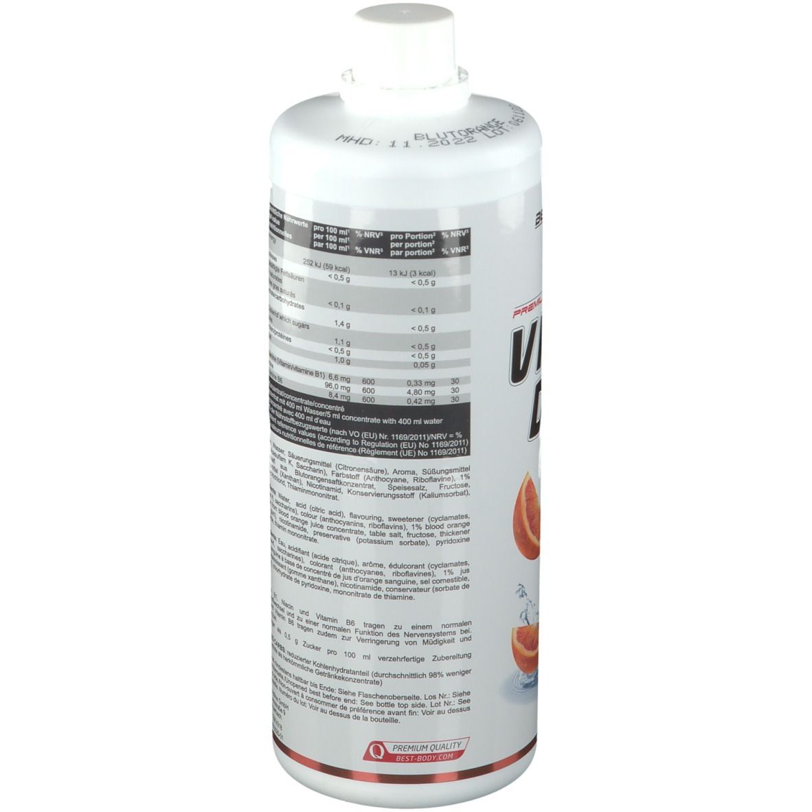 Best Body Nutrition Low Carb Vital Drink, Blutorange