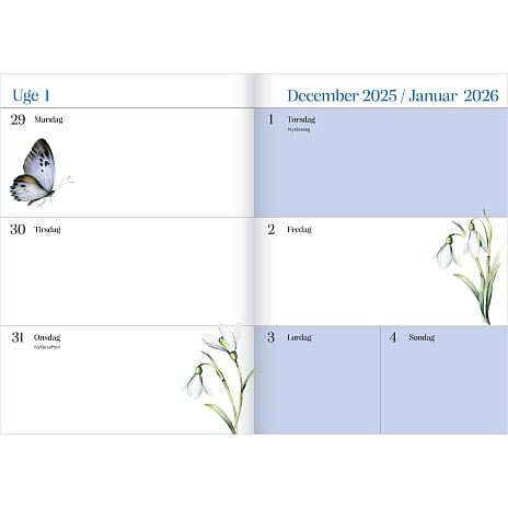 Kalender 2026 - soft blå