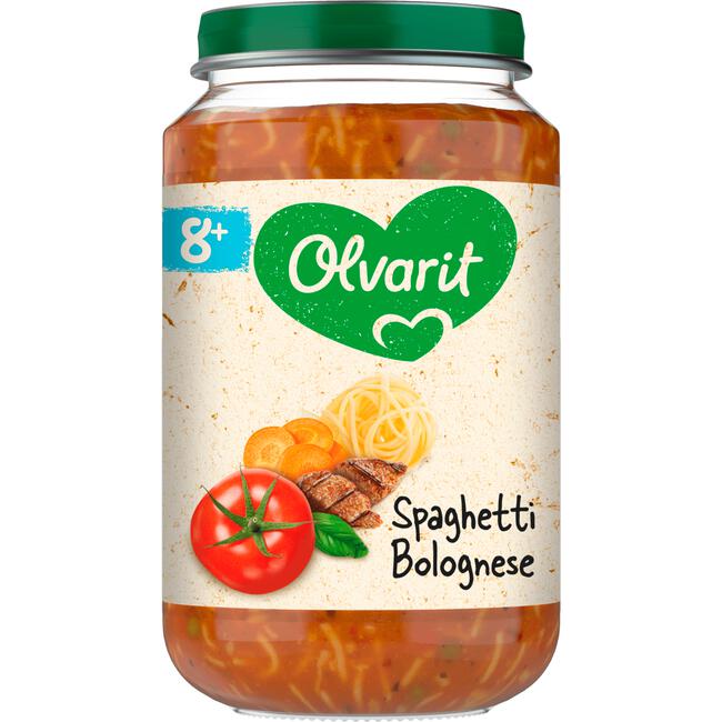 Olvarit Spaghetti Bolognese Babyhapje 8+ maanden 200 GR