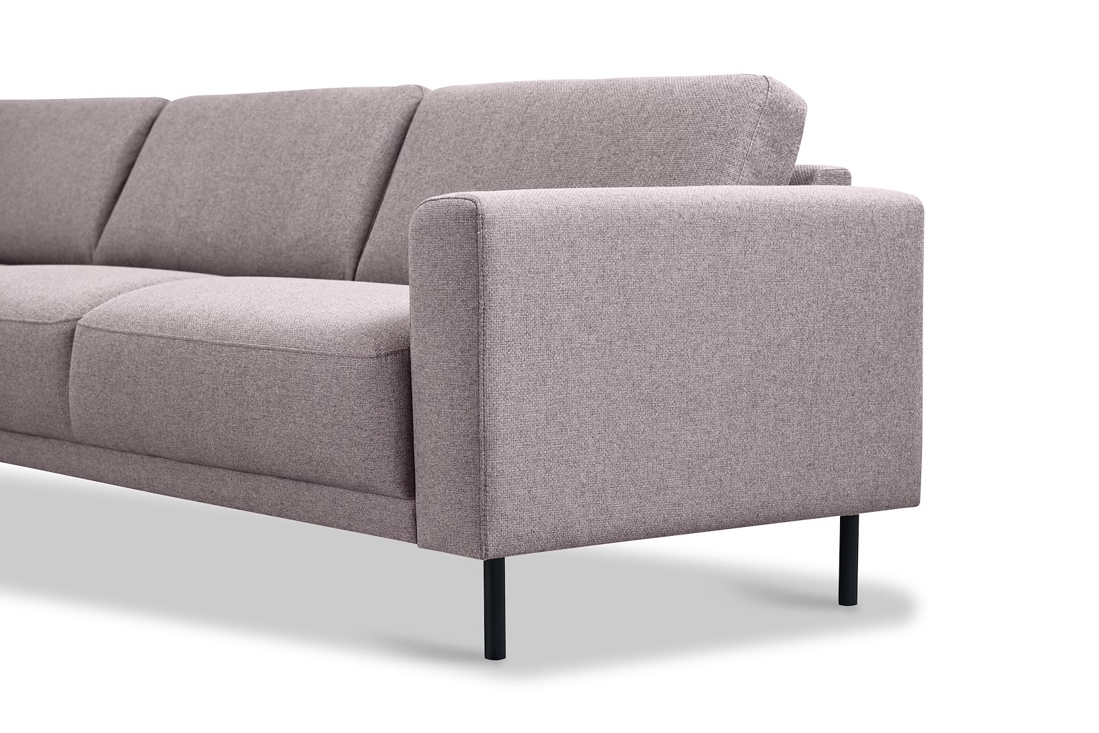 Portland hjørnesofa 23 Tekstil Herby 60 Mole med sorte ben
