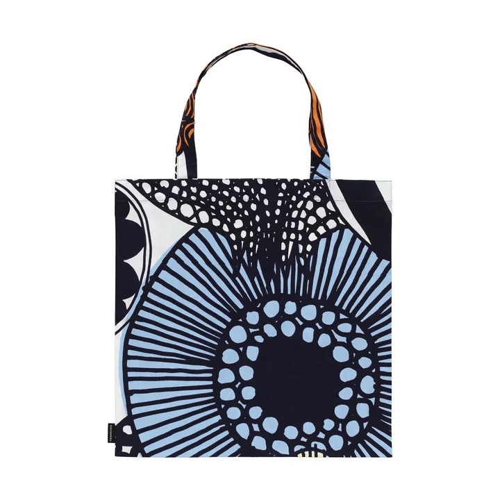 Marimekko - Pieni Siirtolapuutarha Tasche aus Baumwolle, grün / blau