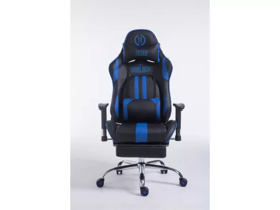 Chaise de bureau - Similicuir - Noir / Bleu - Limit