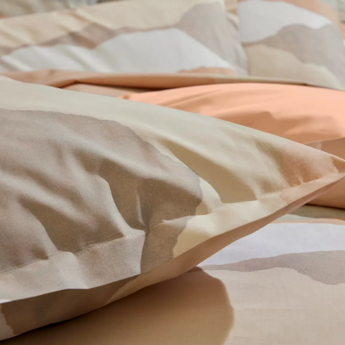 Housse de couette percale de coton (280 x 240 cm) Land Beige Craie