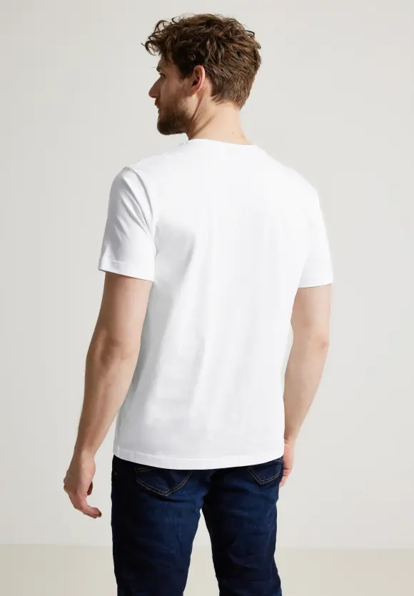 T-Shirt mit Brustprint - White