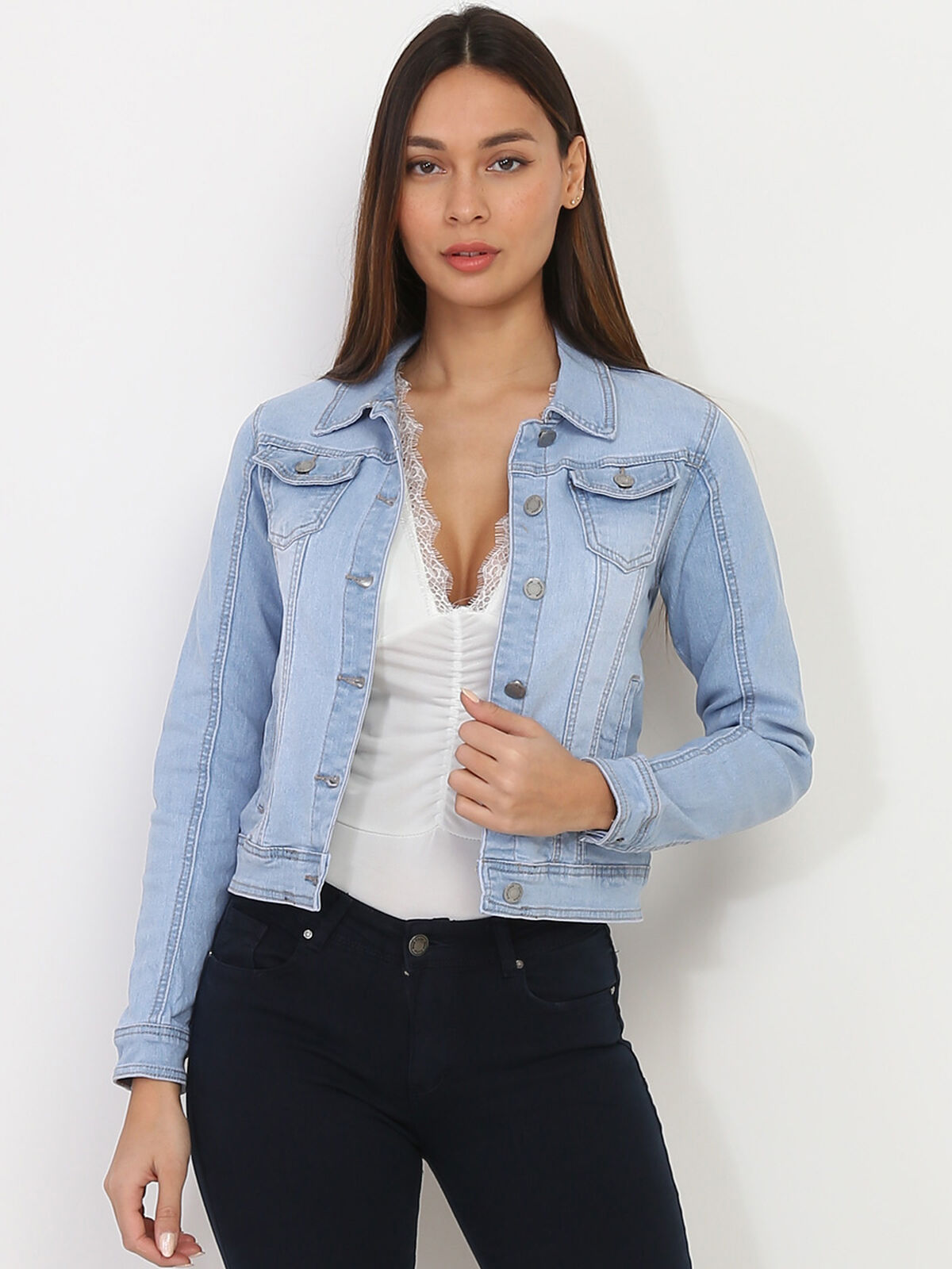 Veste en jean- Bleu