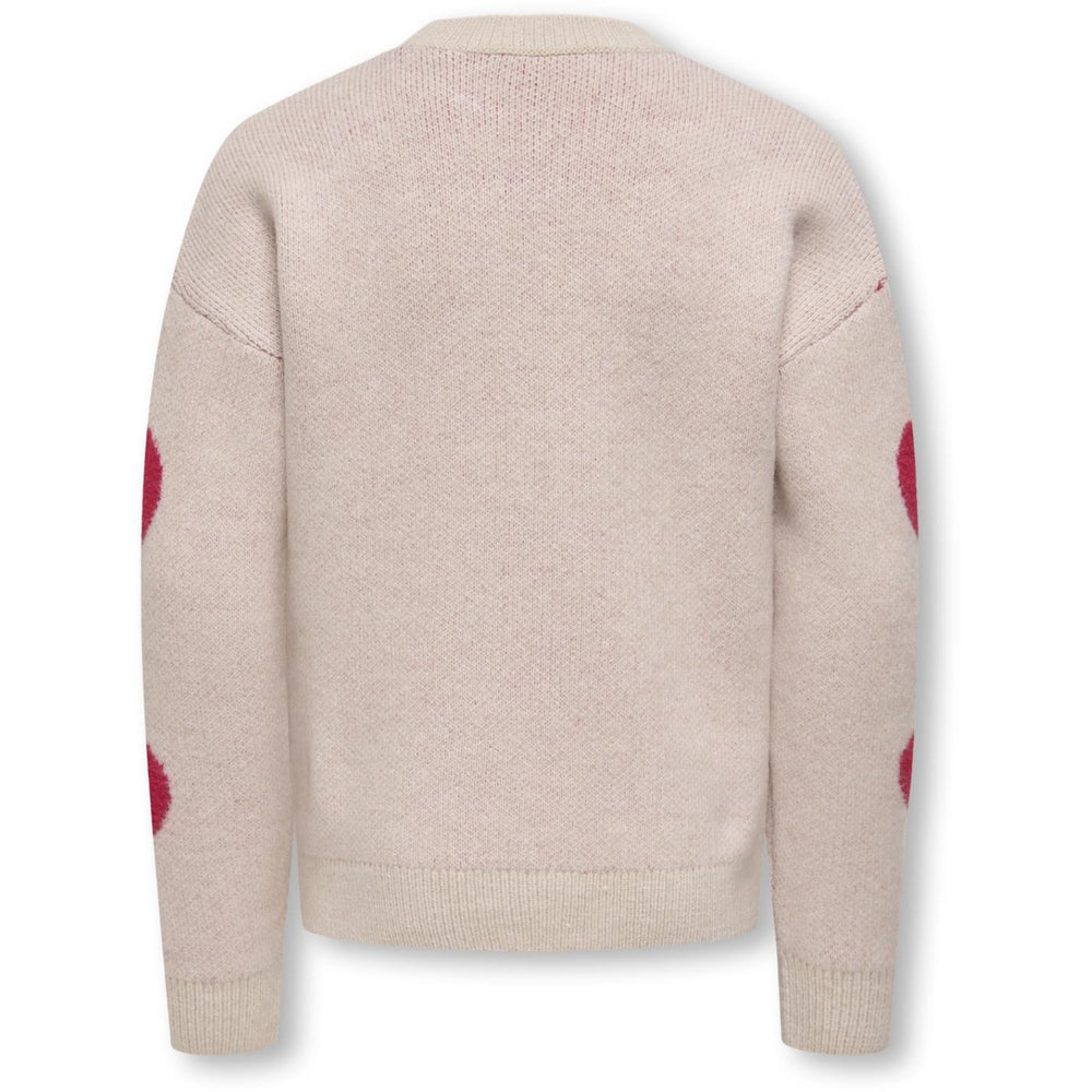 Køb kids ONLY Birch Salsa Hearts Kognaja L/S Flower Pullover Knt