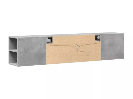 Meuble TV mural avec LED gris béton 180x31x39,5 cm