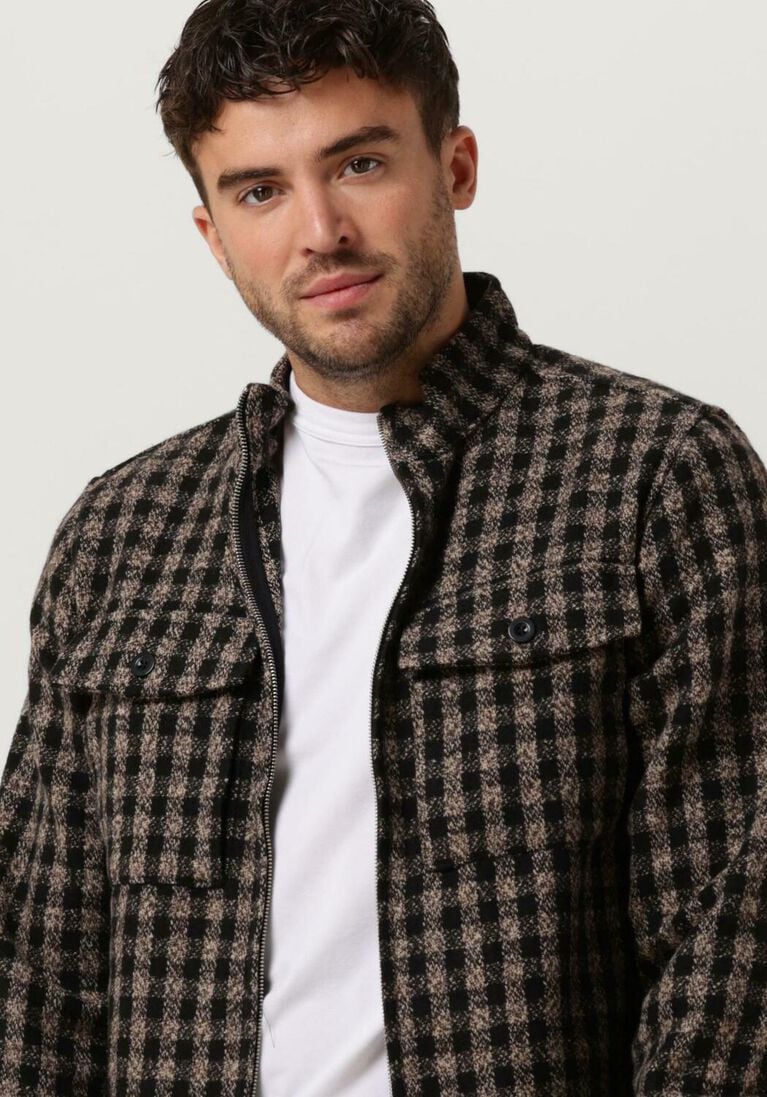 ANERKJENDT zwarte anerkjendt vest akhanky check overshirt