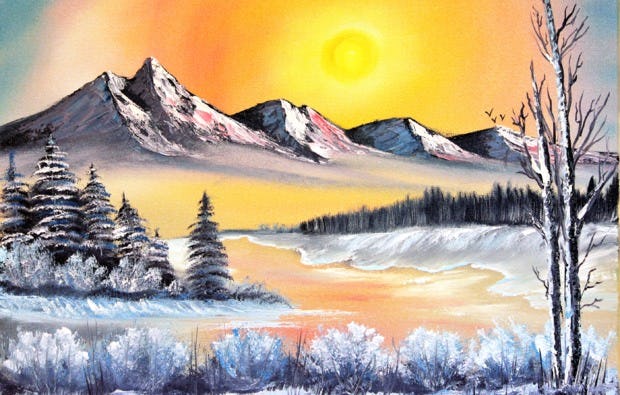 Bob Ross Malkurs Eningen unter Achalm als Geschenkidee