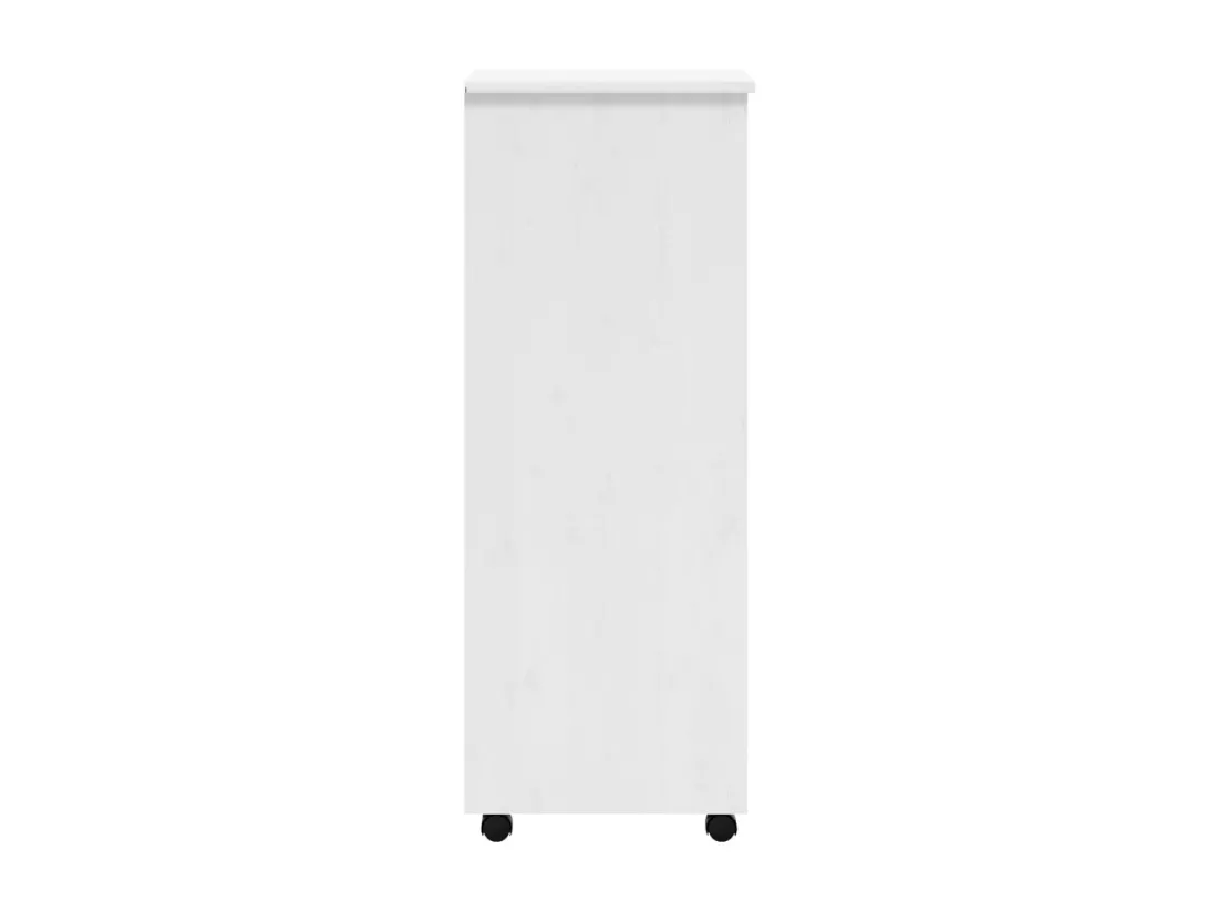 Armoire roulante avec tiroirs MOSS blanc bois de pin solide