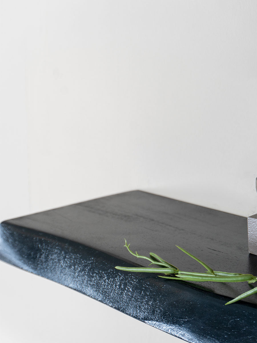 Home67 - Wandplank Pure Zwart Mangohout - Set van 2 Groot