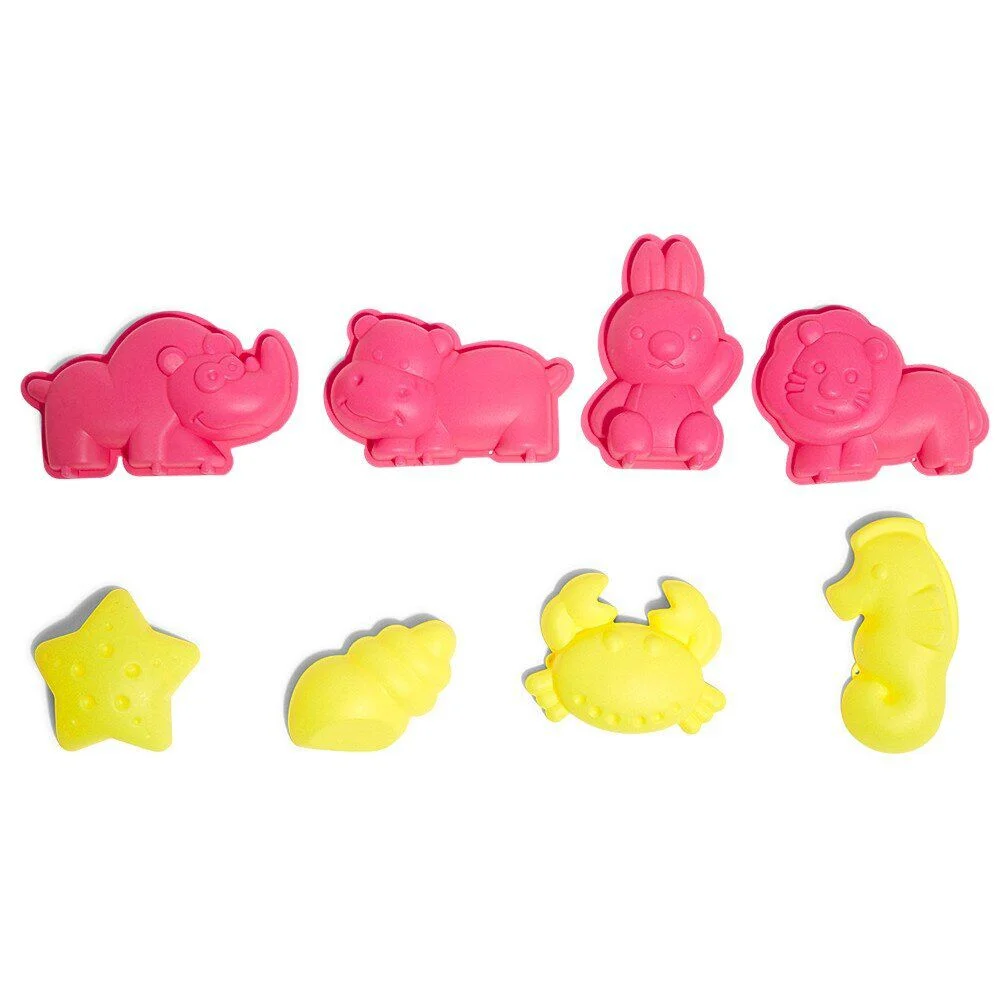 8 moules de plage + sac de rangement licorne
