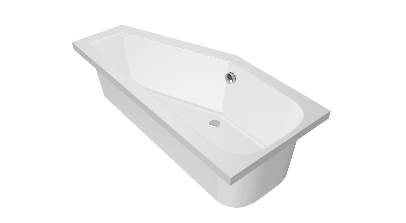 Xenz Lagoon Compact badkuip links 160x75x40cm edelweis