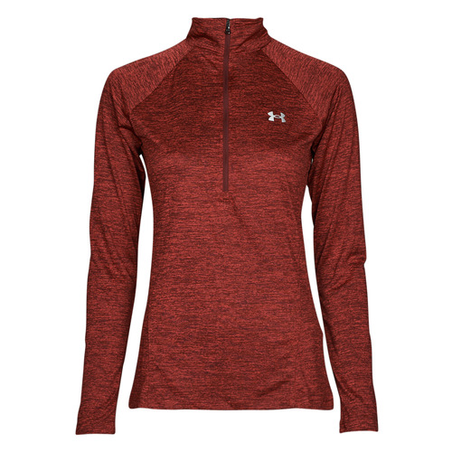 Under Armour - TECH 1/2 ZIP - TWIST - Chestnut Red / Radio Red / Metallic Silver
