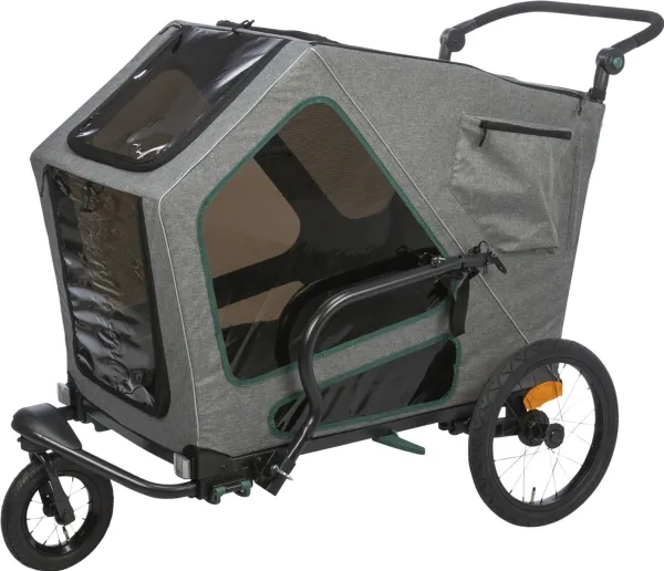 Trixie Bicycle trailer, L: 80 × 103 × 98/147 cm, grey/sage