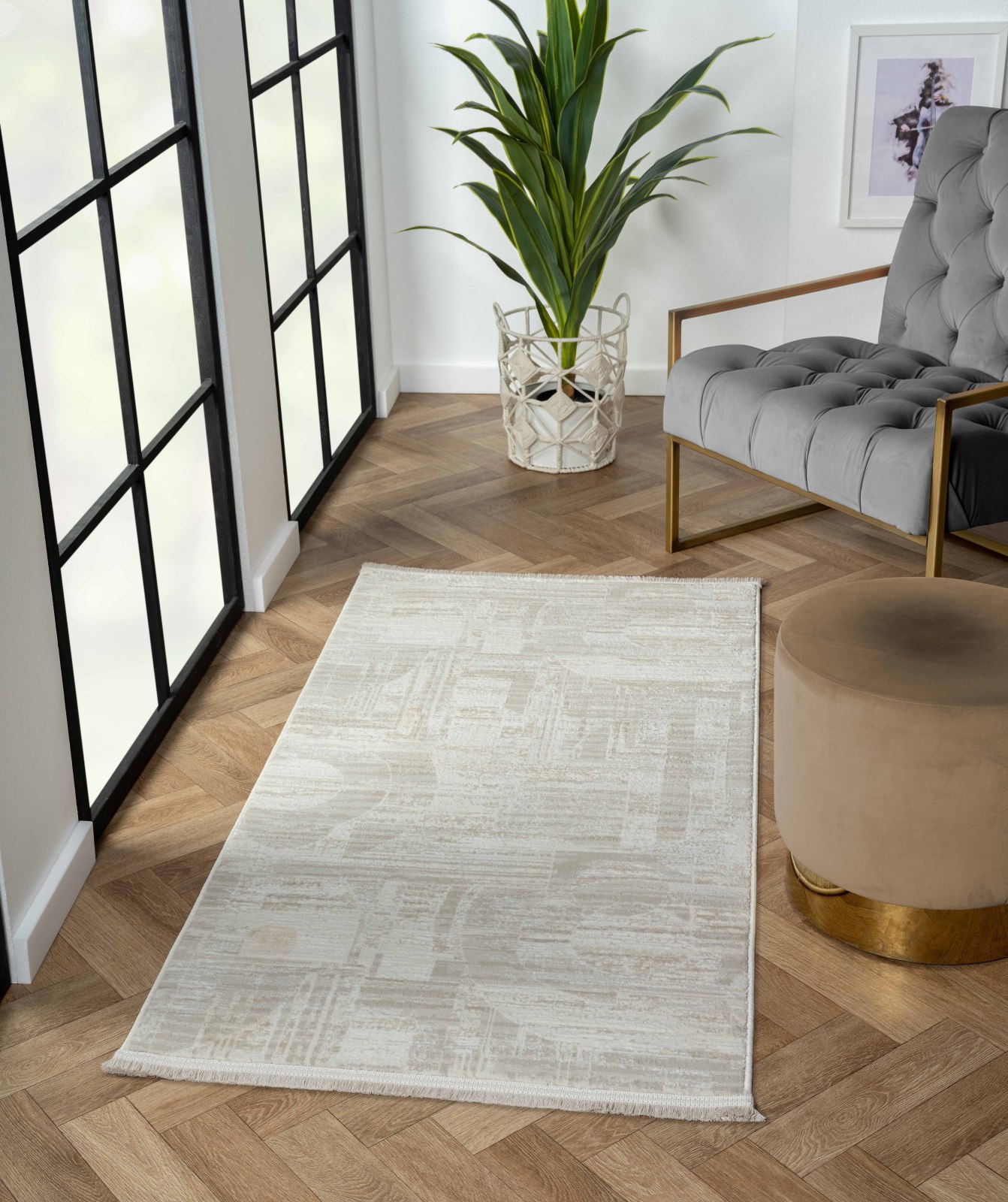 Teppich MY CIRCLES - beige - 80x150 cm