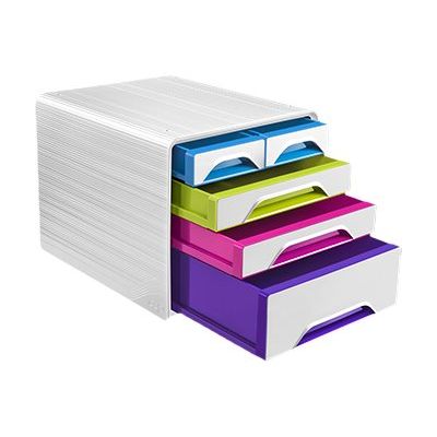 CEP Smoove Arctic - Module de classement 5 tiroirs panachés - blanc/muliticolore