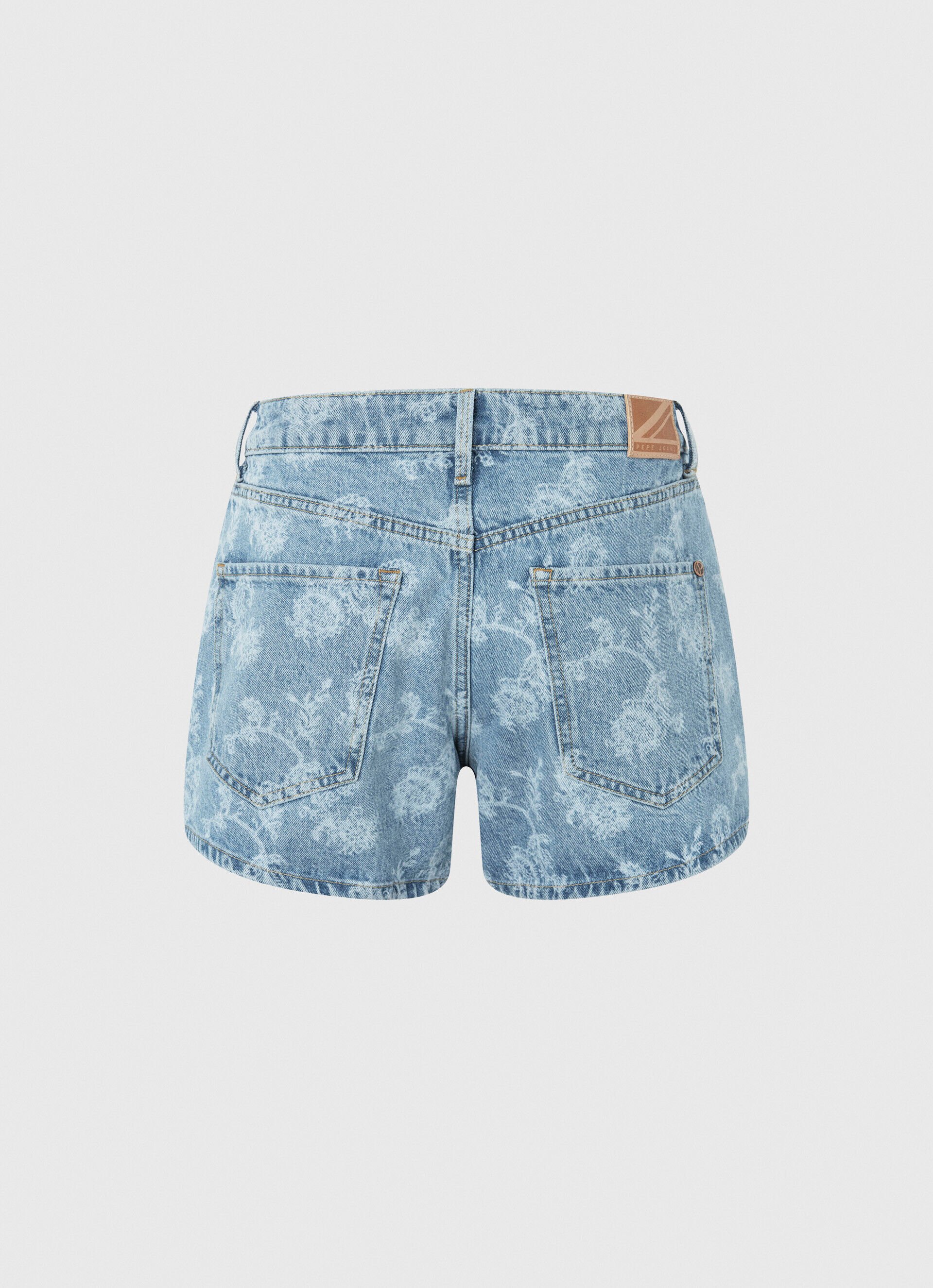 Shorts jeans com estampa floral - jeans