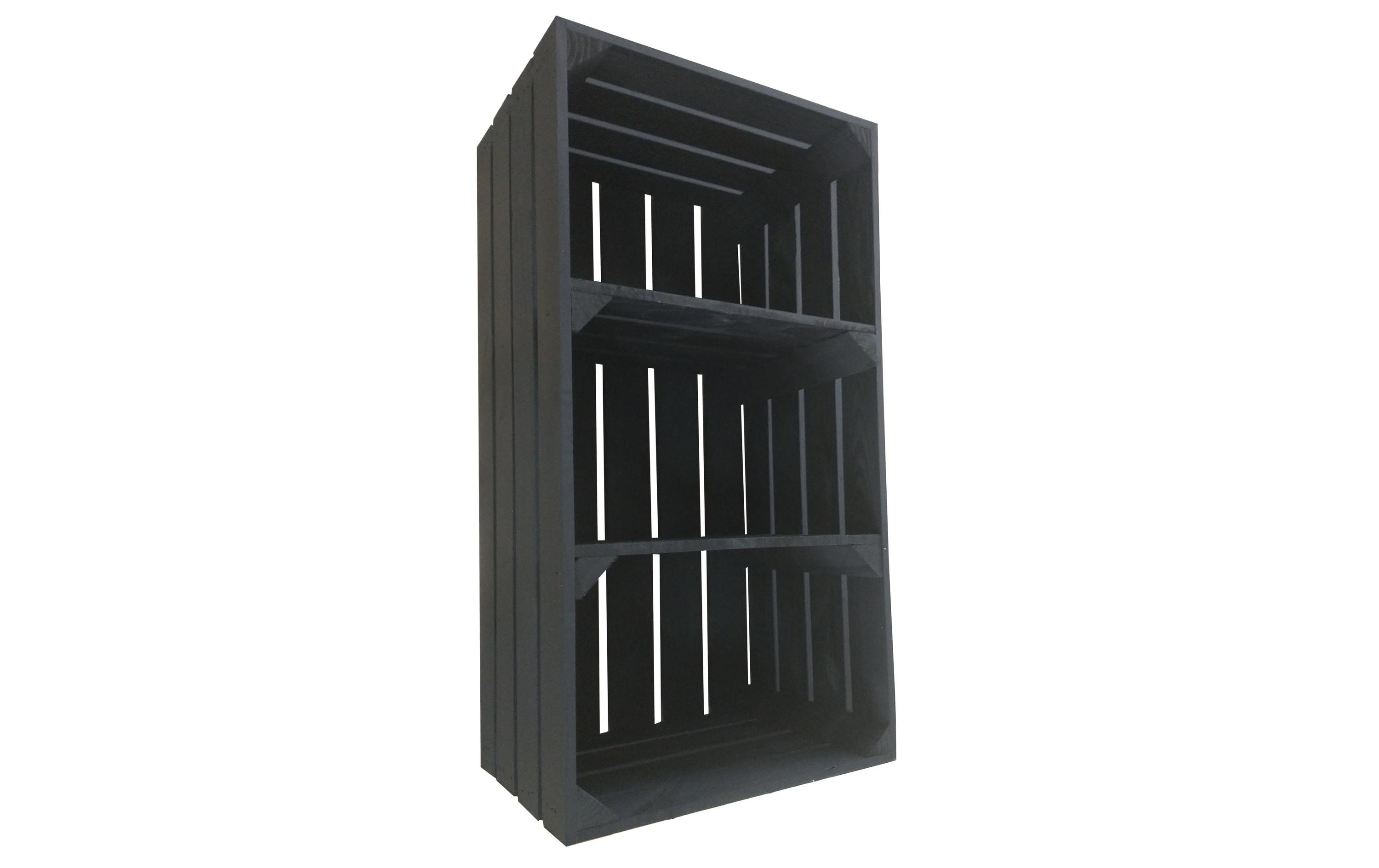 Regal Vintage Schwarz 40 x 75 cmRegal im Holzharassen Stil
