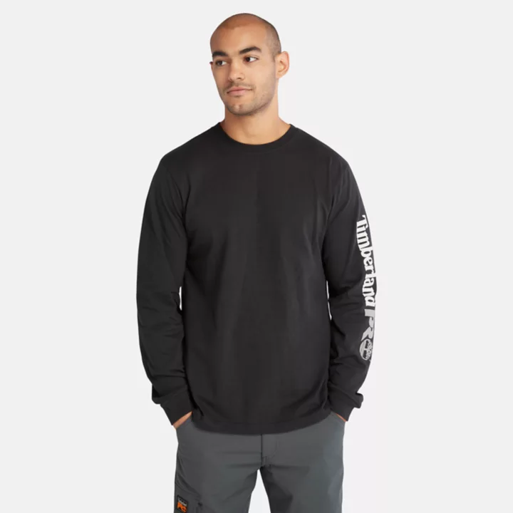 T-shirt à logo Timberland PRO Core à manches longues pour homme en noir