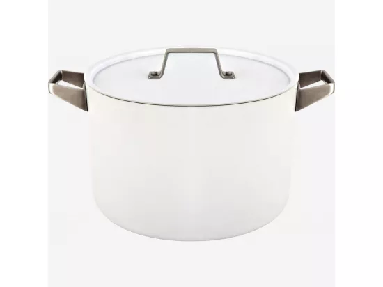 HABITAT - Marmite avec couvercle 26 cm en aluminium extérieur blanc et revêtement intérieur céramique - Denver II