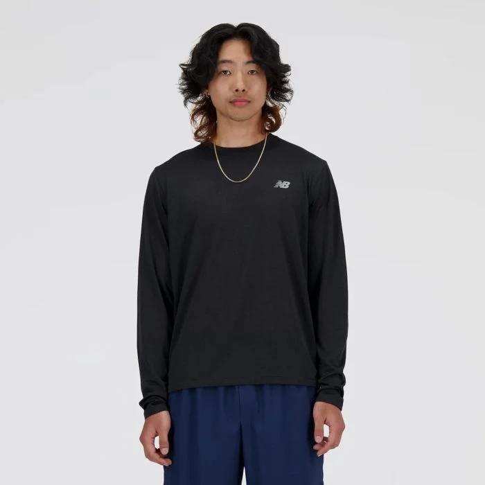 New Balance Herre Trøjer Athletics Run Long Sleeve T-Shirt Sort