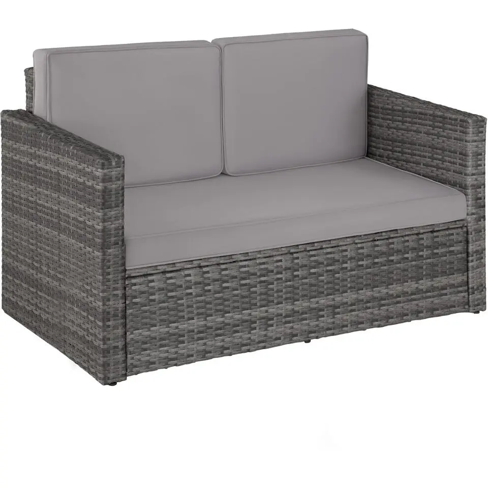 tectake Wicker loungesofa Corfu, Grijs