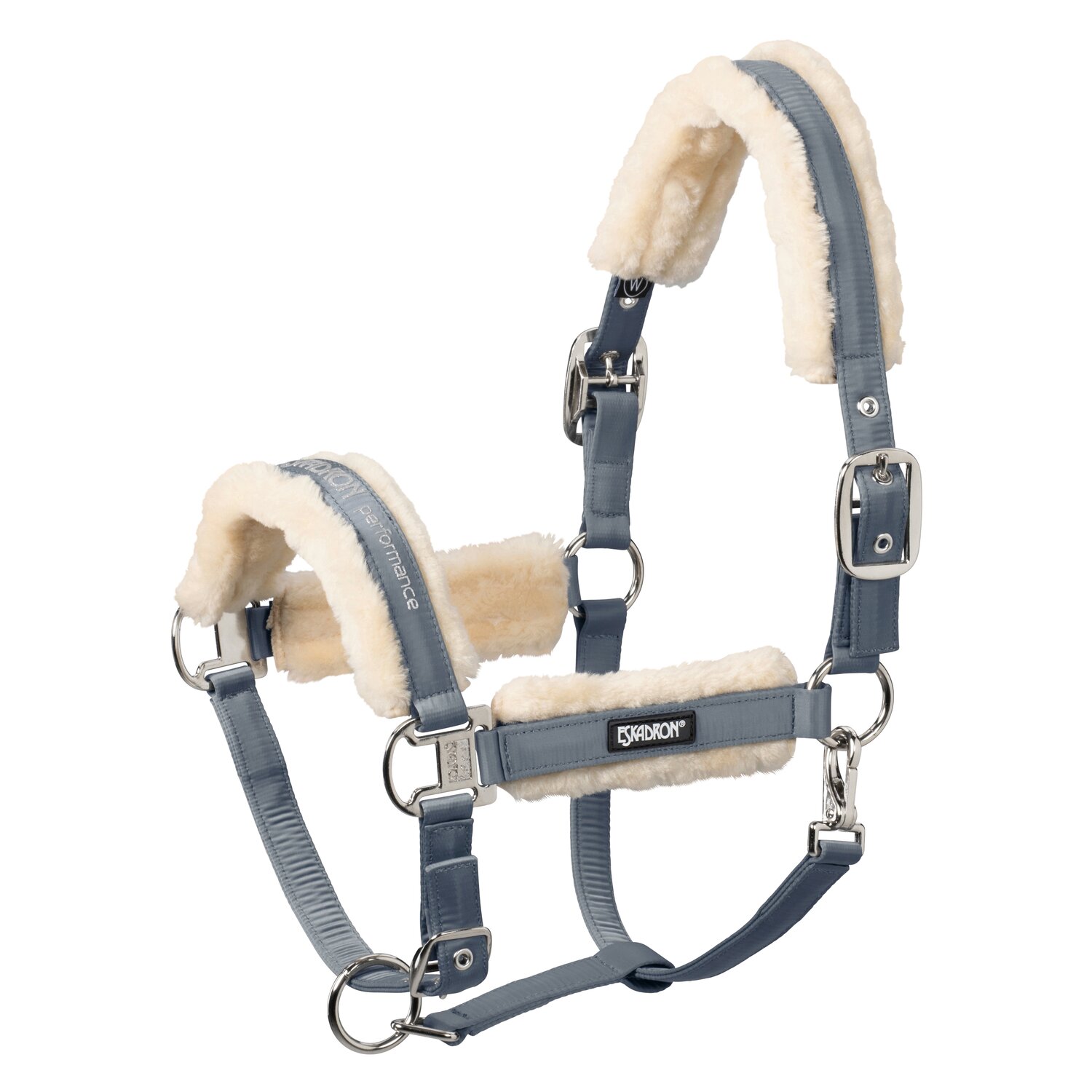 ESKADRON Basic Halfter FauxFur Double Pin  - ashblue